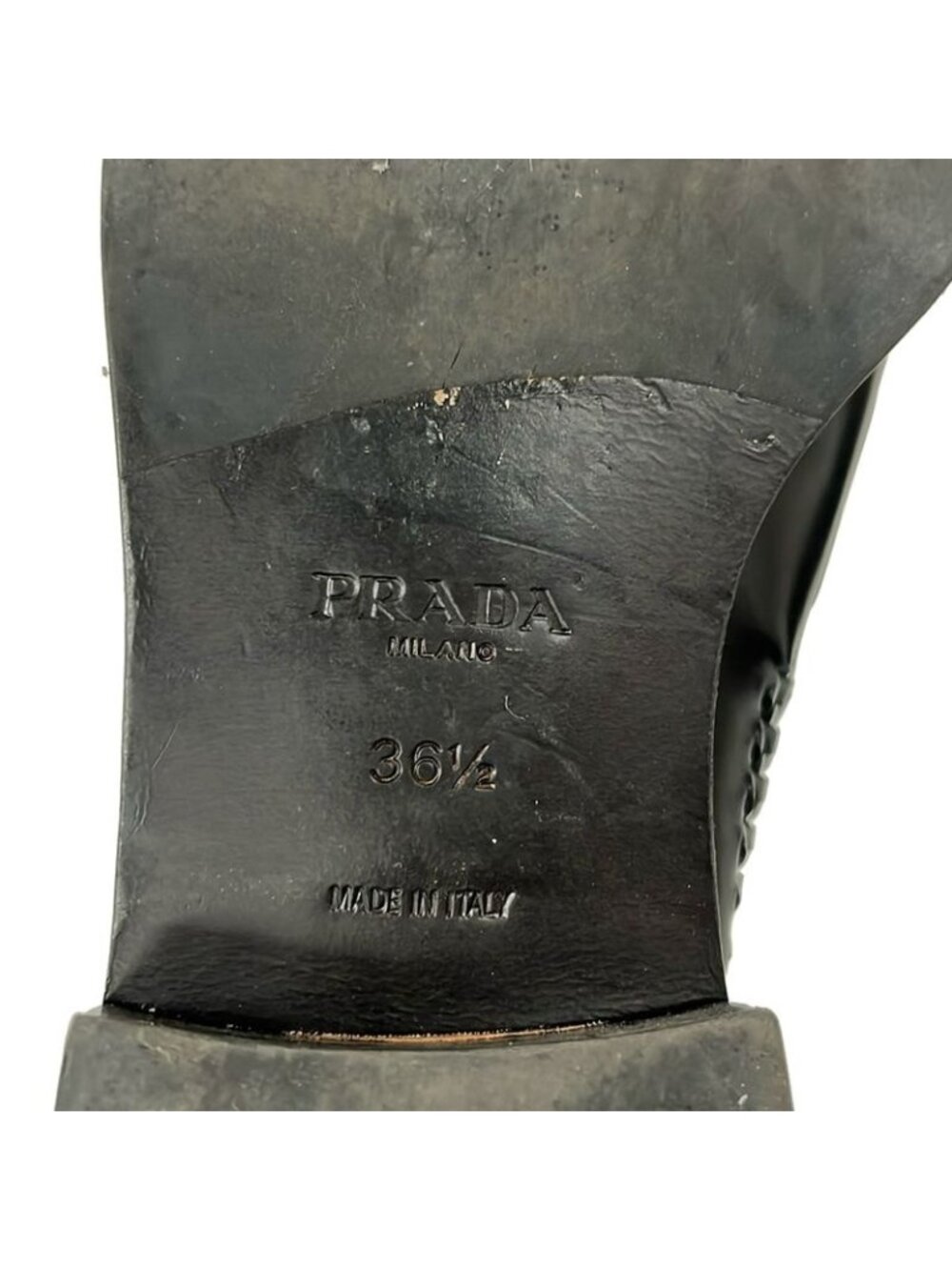 Prada Loafers 36.5 Black Moccasins Leather - Picture 6 of 11